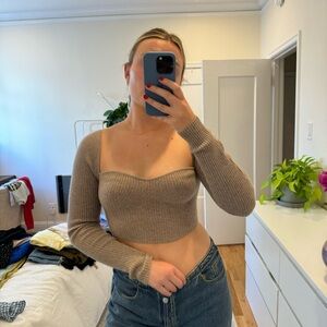 Reformation Cropped Knit Sweater. Size Small.